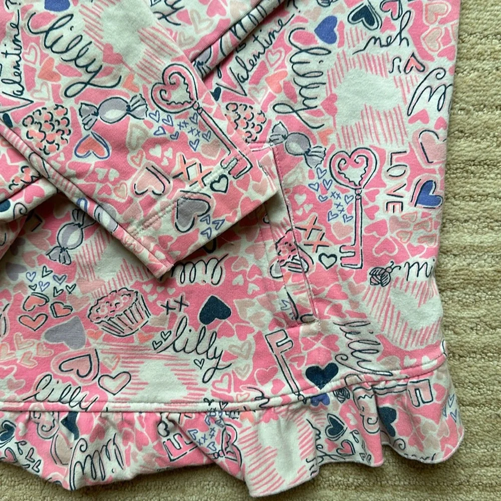 Lilly Pulitzer Girls 8-10 Skipper Popover Valentines Day Heart Print XL (12-14)